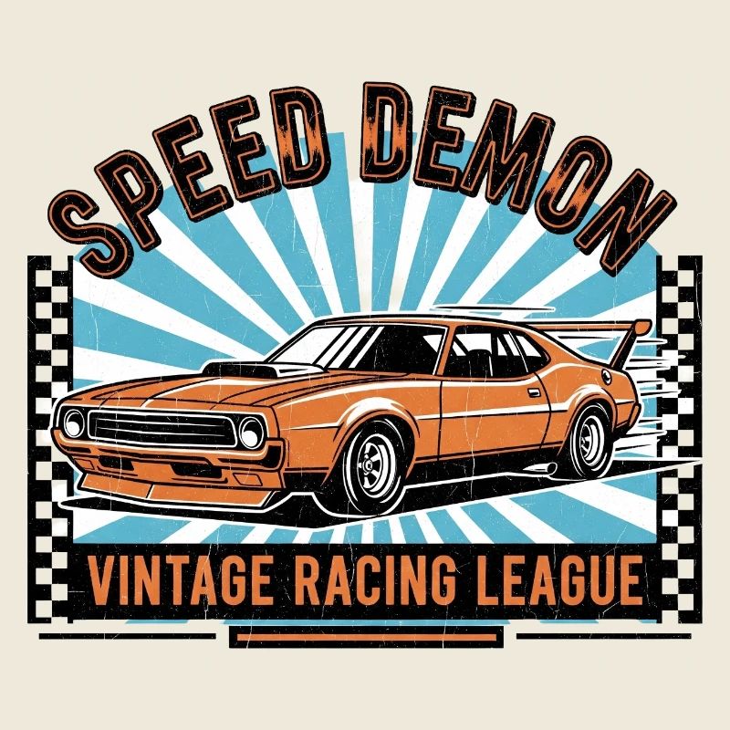 Vintage racing car Speed Demon design