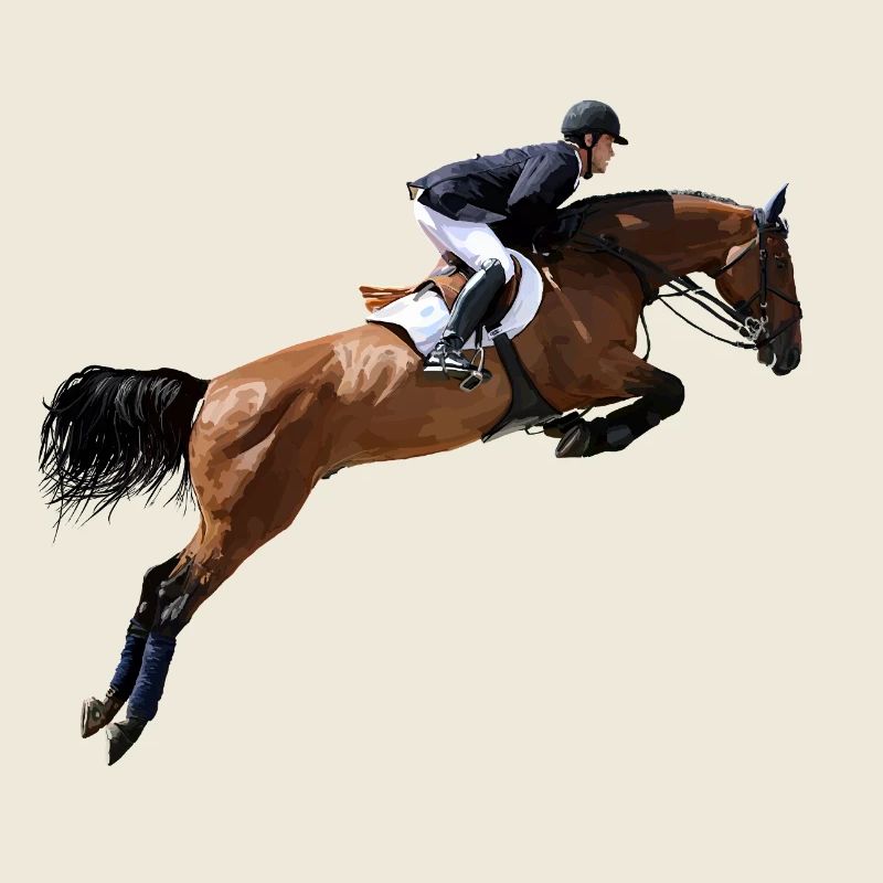 Prancing horse in leap