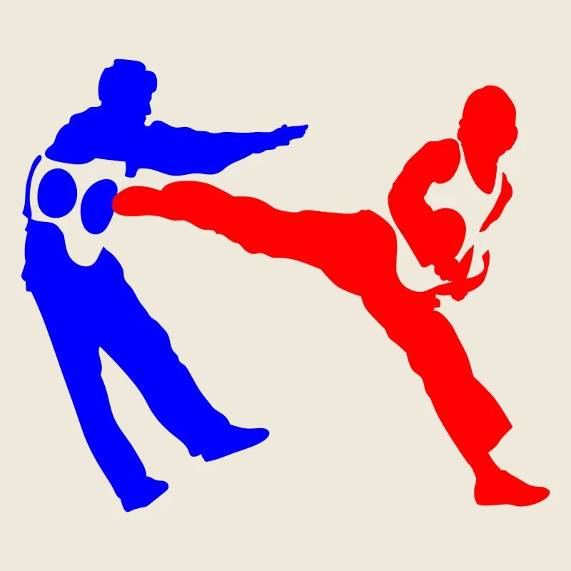 Combative silhouettes contrast