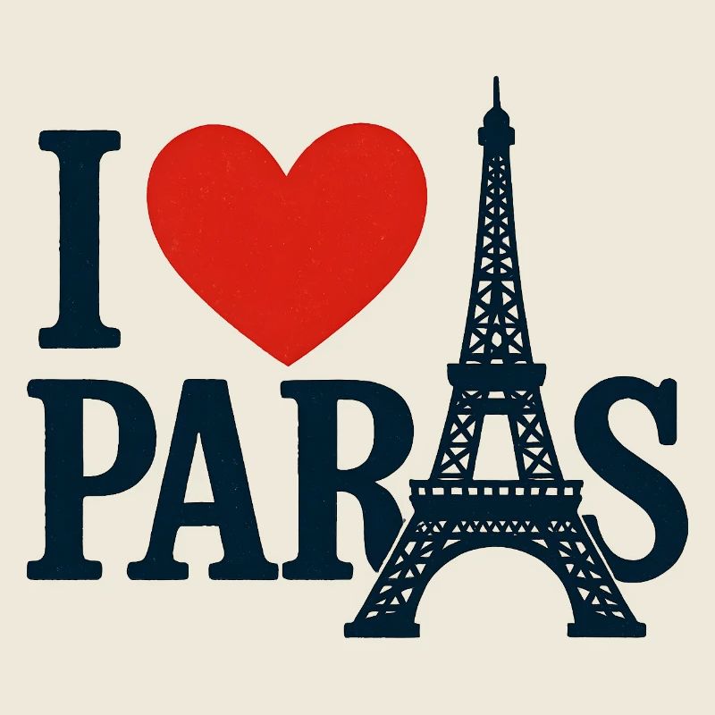 Ich liebe Paris Eiffel Herz