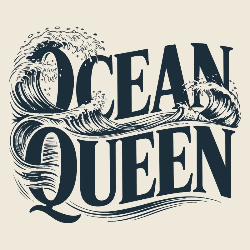 Ocean Queen - Conception typographique des vagues