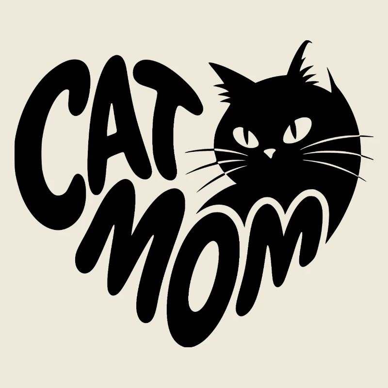 Cat Mom Herz mit schwarzer Katze