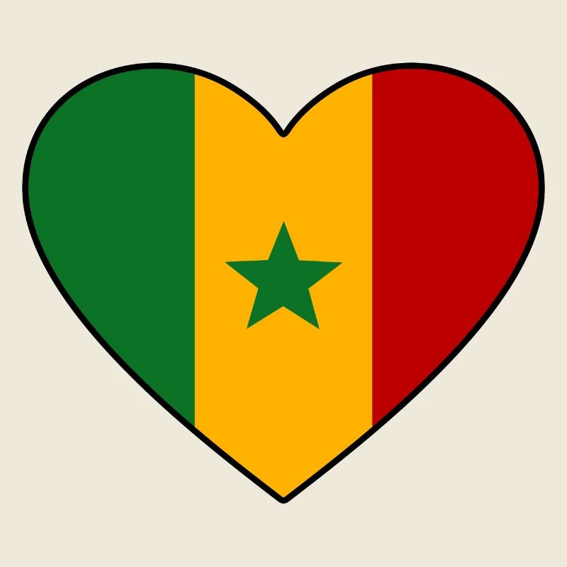 Senegal Flag Heart