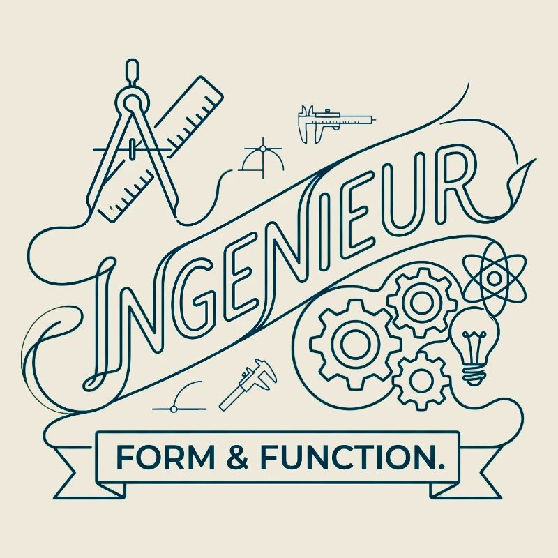 Ingenieur Form Function Line Art Zirkel