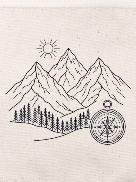 Mountain Landscape Compass