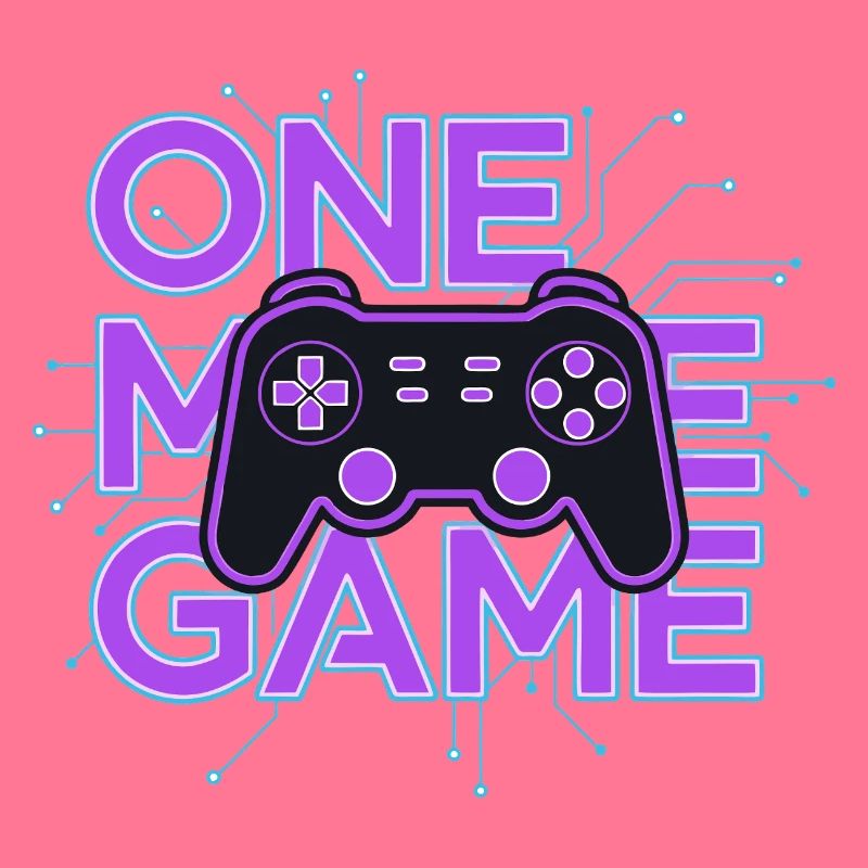 One Game Controller Neon Circuit