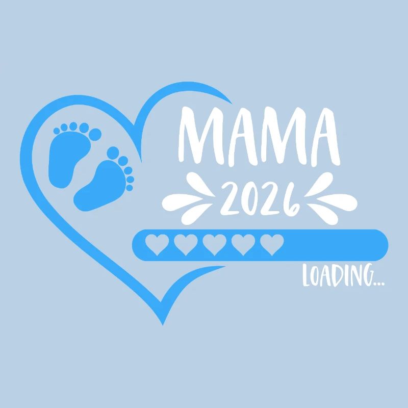 Mama 2026 loading Herz Version Junge blau