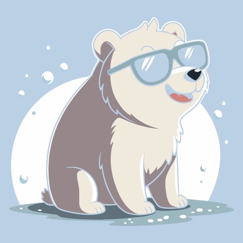 Schicker Eisbär mit Brille