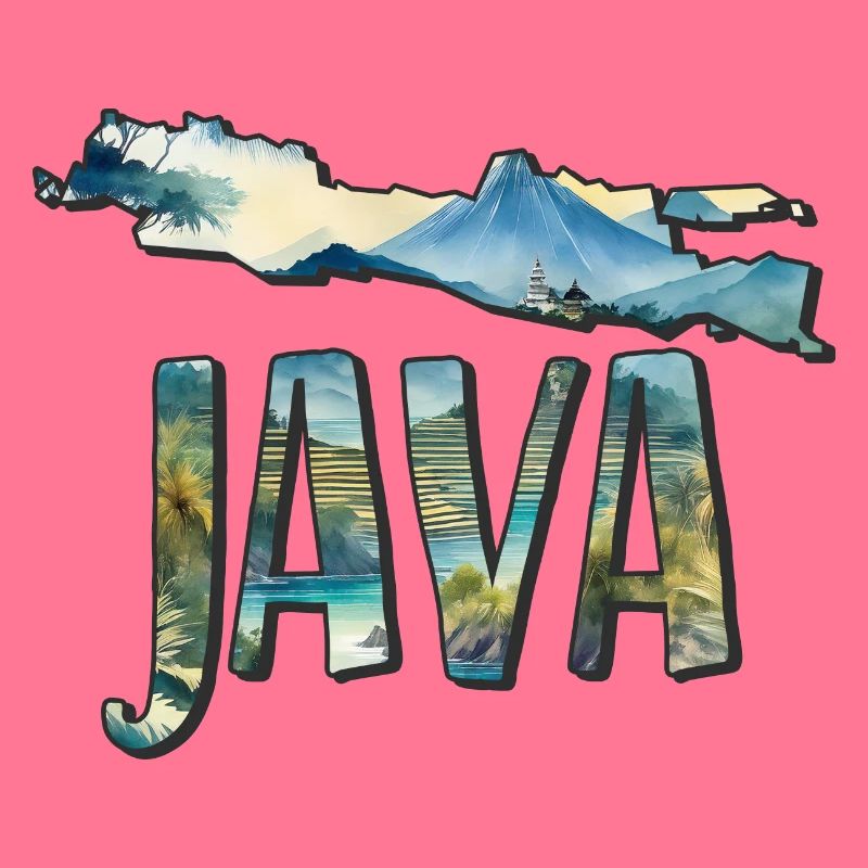 Carte aquarelle Java