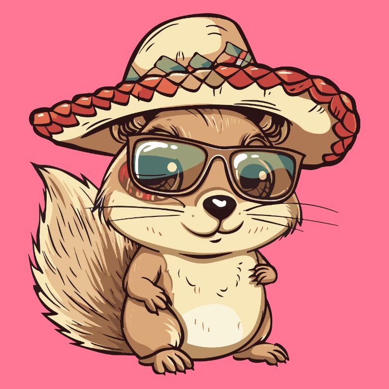 Squirrel Comic Funny Sombrero