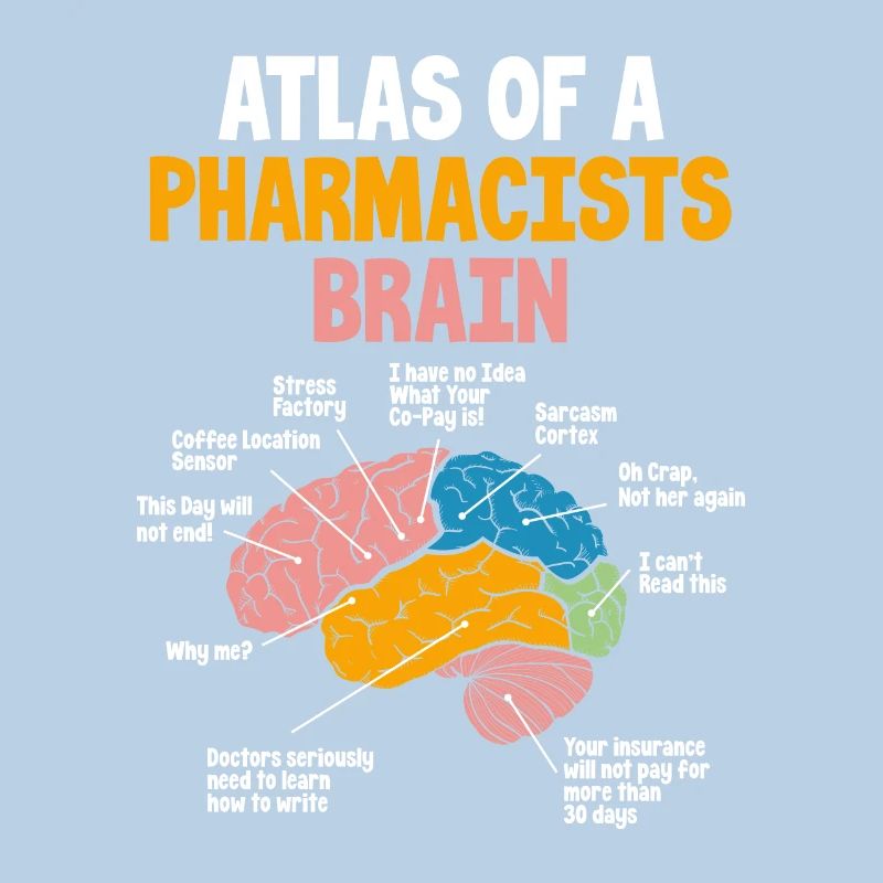 Pharmacists brain Pharmacy Technician Stud