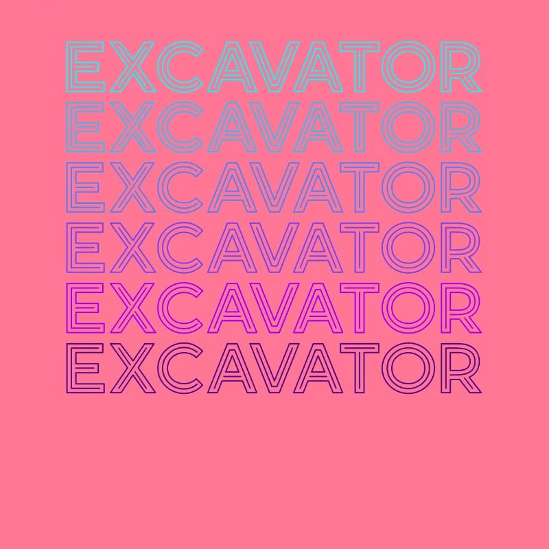 Excavator operator Construction Retro