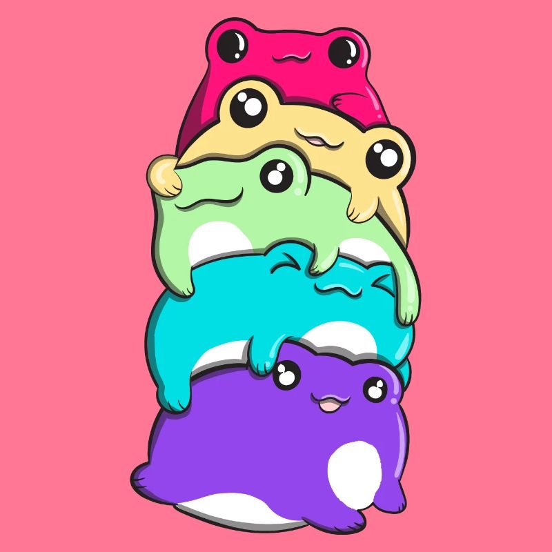Non-Binary Pride Kawaii Frog Bunch Nonbinary