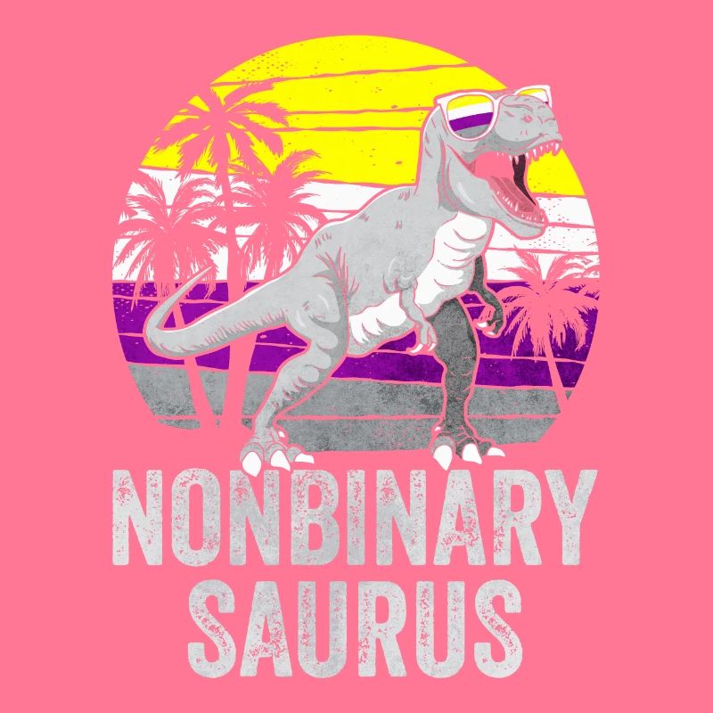 Non Binary Pride Flag Dinosaur Trex LGBTQ