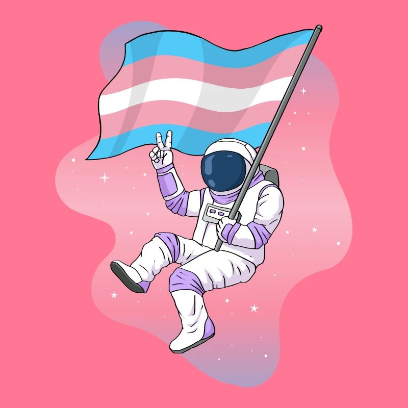 Astronaute de l’espace Trans Flag Trans Pride