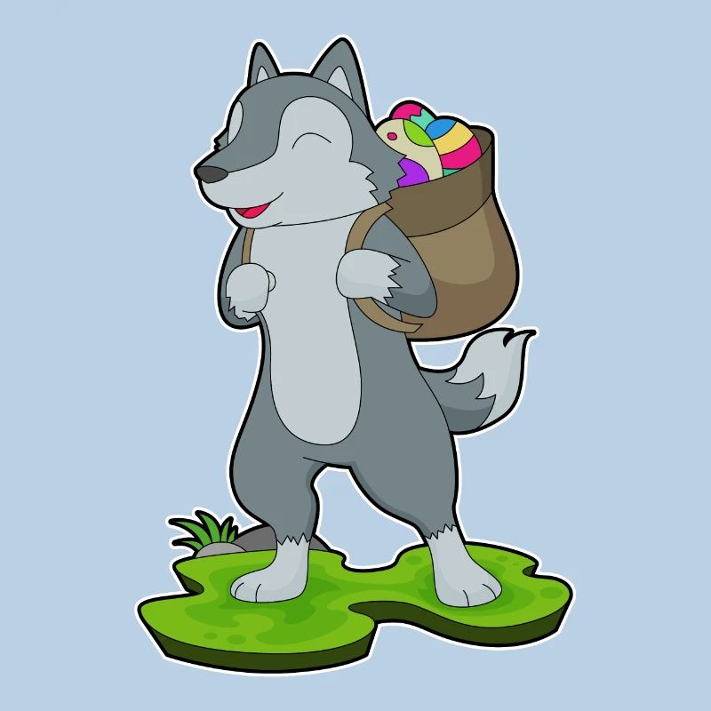 Sac à dos loup Easter Easter Egg
