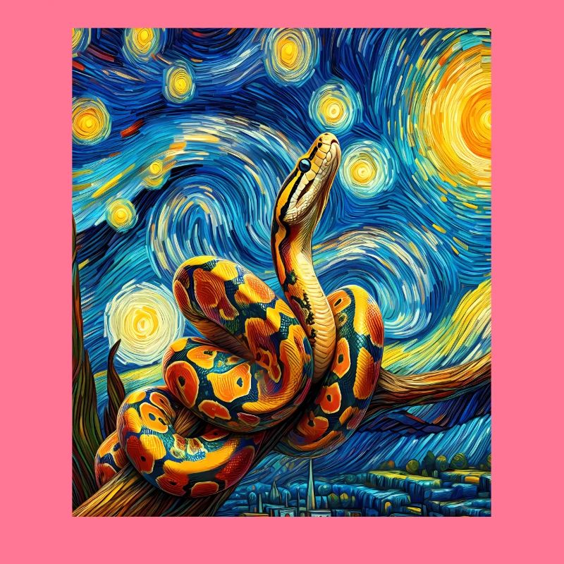 Peinture de nuit étoilée de serpent de python royal
