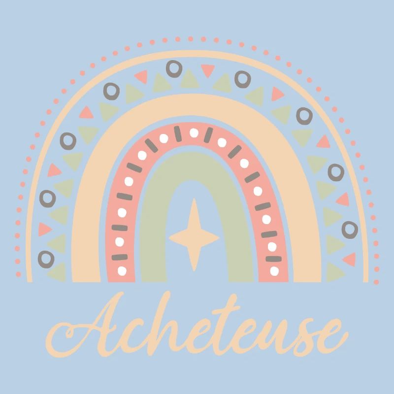 Cadeau Acheteuse. Boho Rainbow acheteuse.