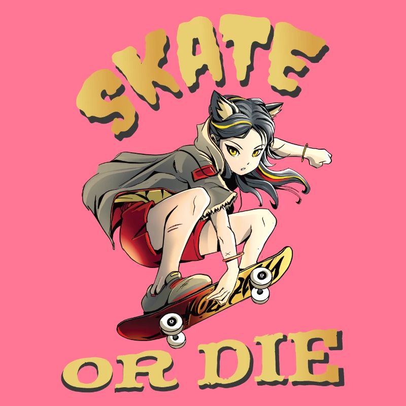 Skate oder stirb Skateboarder Anime Mädchen