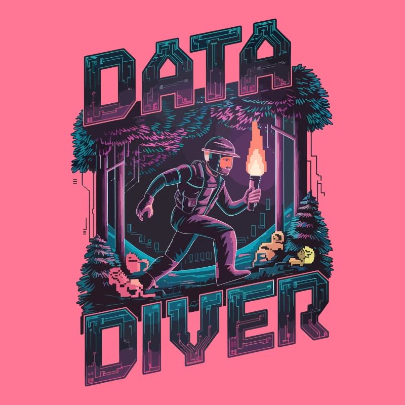 Data Diver Cyber Explorer Rétro Tech Artwork