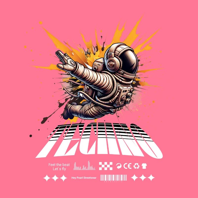 Astronaut im Sprayer-Splash Techno