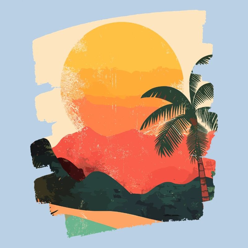 Summer Palm Tree Sunset