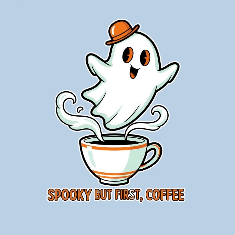 Spooky Ghost with Coffee