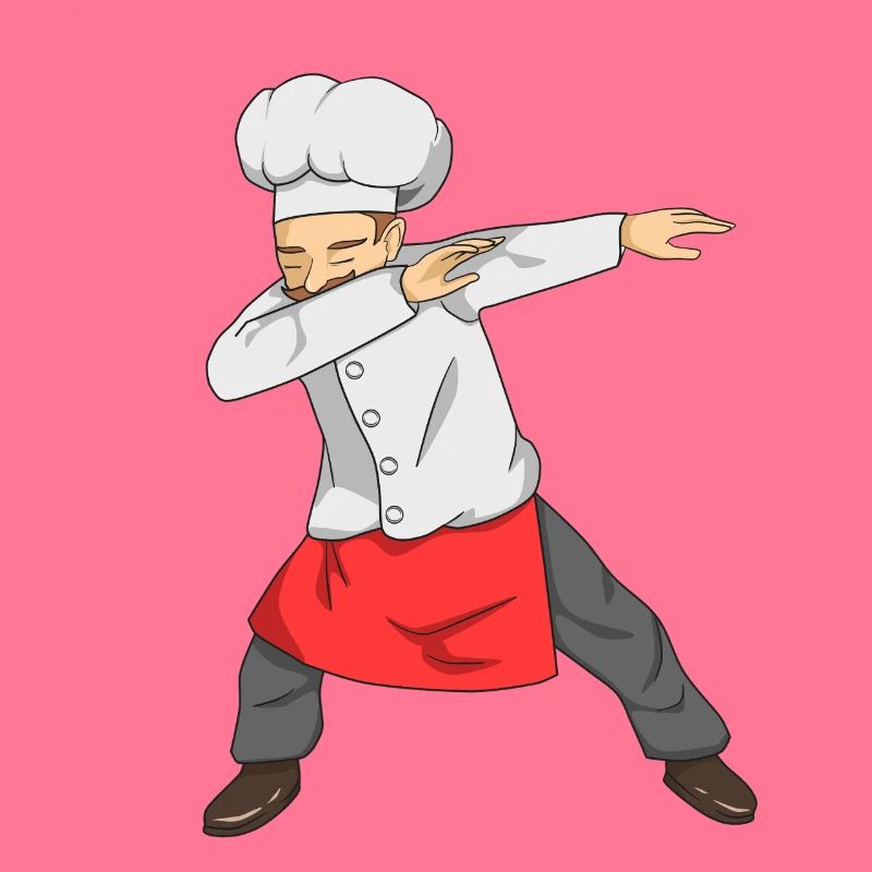 Dabbing Chef Funny Cooking Master Culinary Kitchen