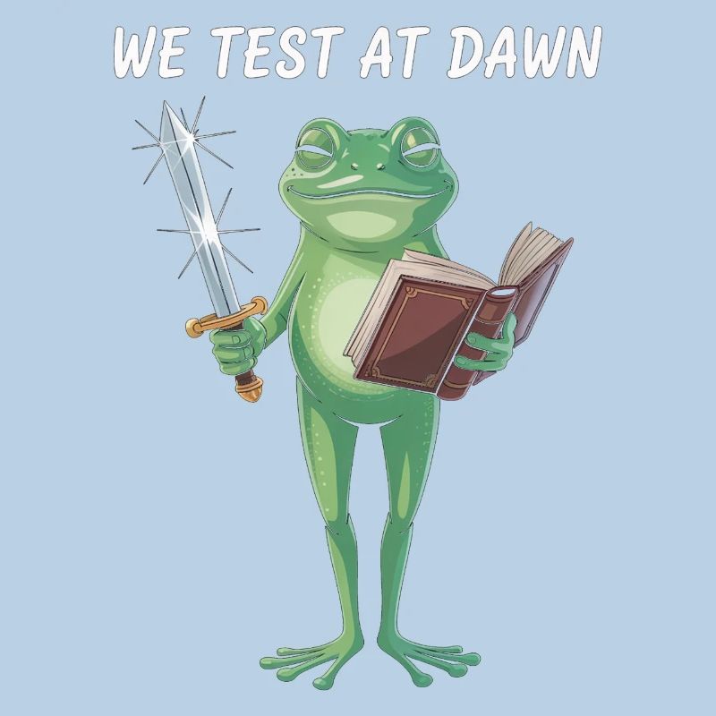 Dawn Quest Frog Sword and Scroll