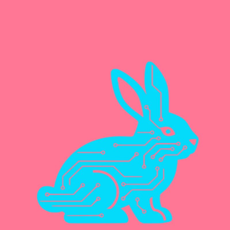 Cyber Rabbit Circuit Board Tech Vector