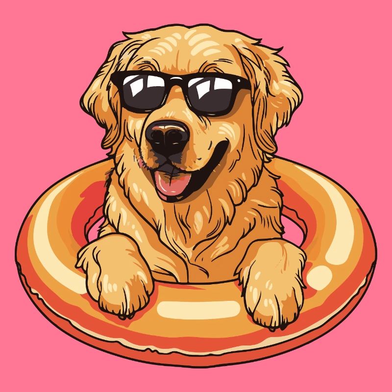 Golden Retriever Hund Comic Cool