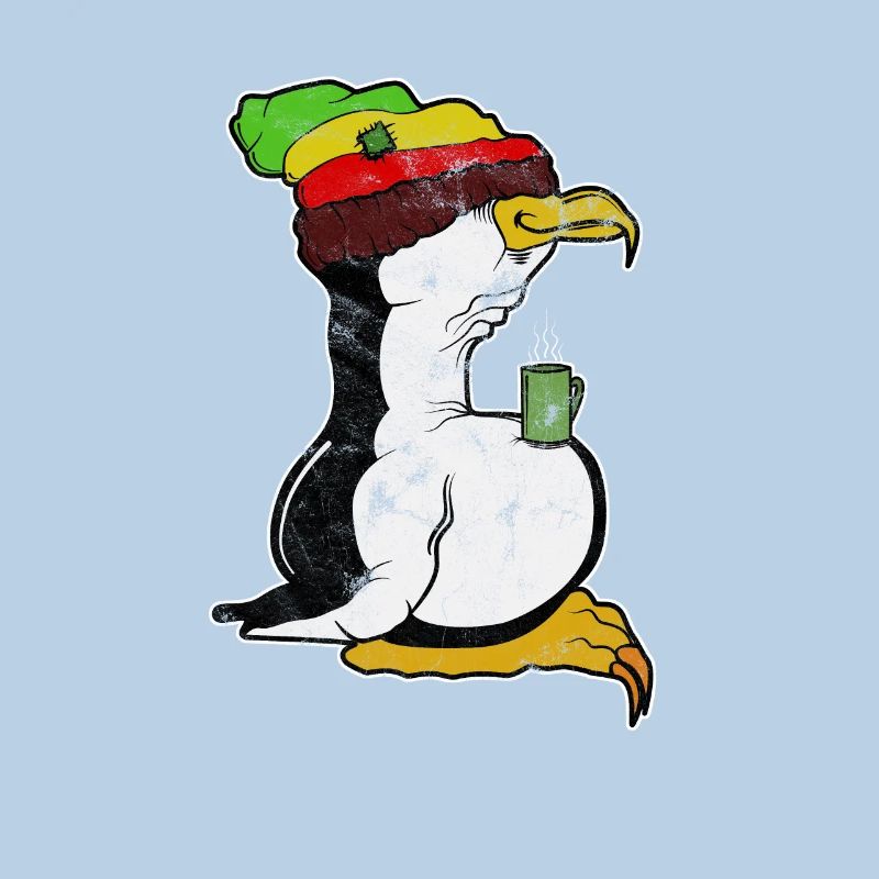 Tux Linux Penguin Coffee Break Ordinateur Nerd Rétro