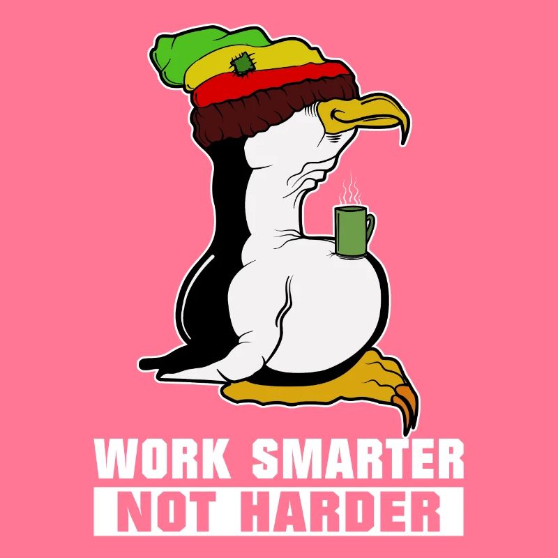 Linux Pinguin Kaffeepause Rasta Informatik PC Nerd