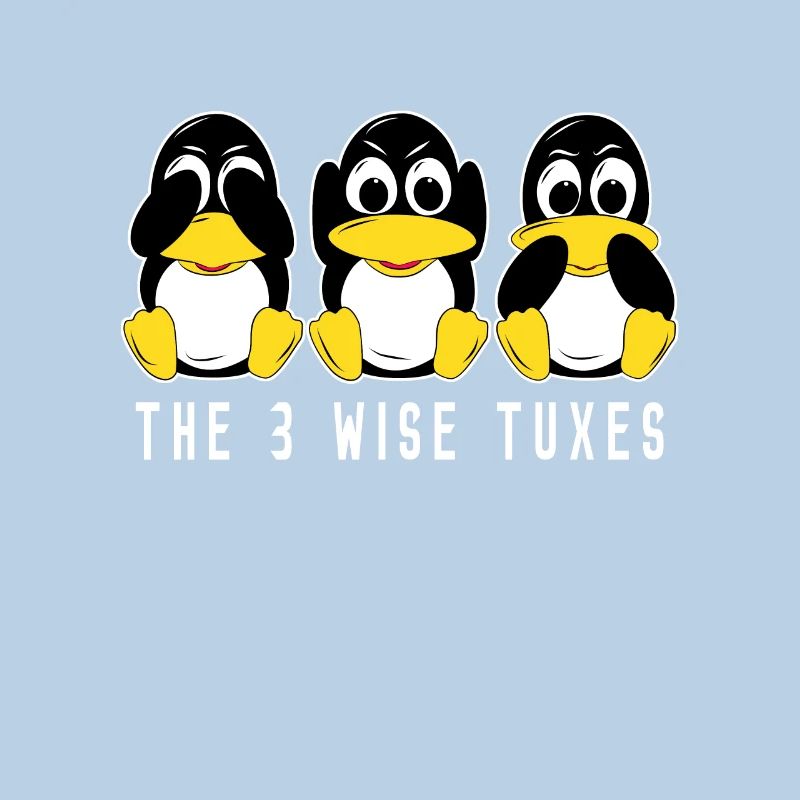 3 Linux penguins hear see speak computer scientists