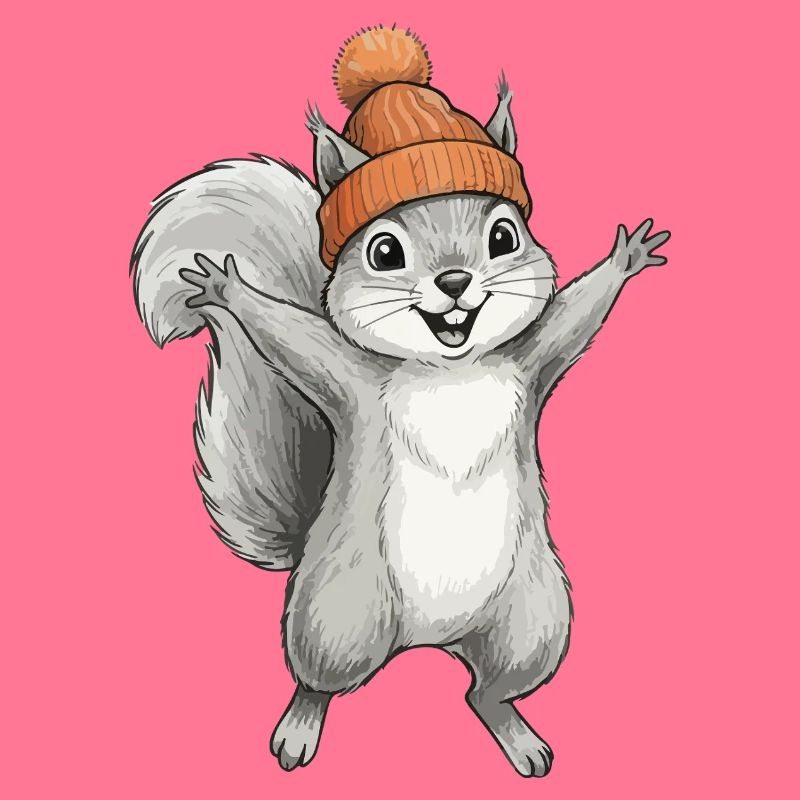 Squirrel with cap