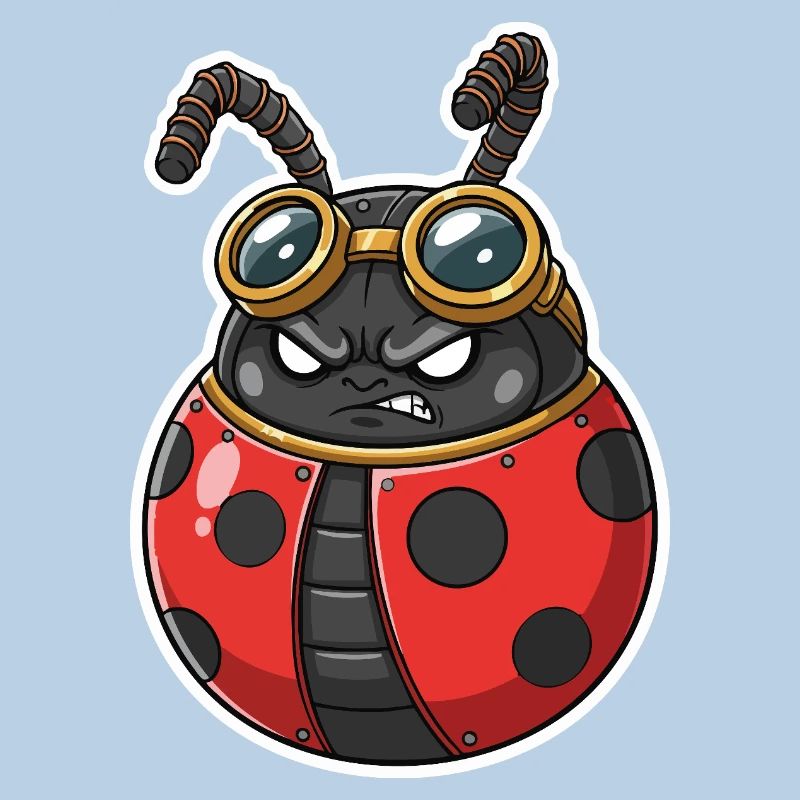 Steampunk Ladybug Red and Chrome Armor