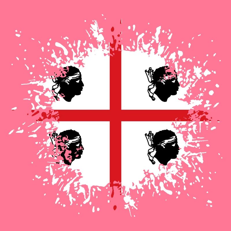 Sardaigne Drapeau Klecks Drapeau sarde Splash