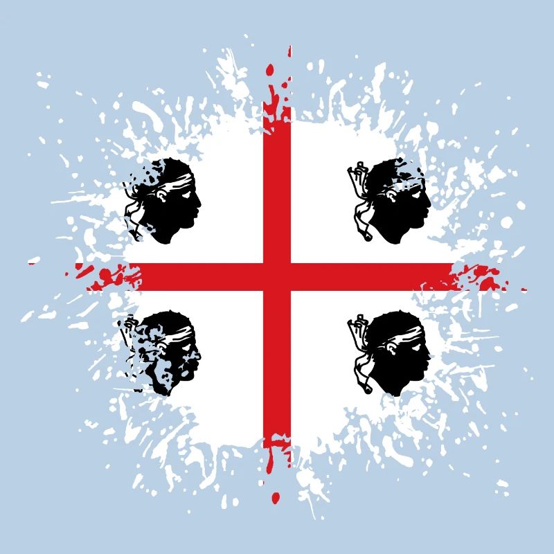 Sardaigne Drapeau Klecks Drapeau sarde Splash