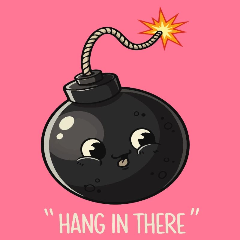 Kawaii Exploding Bomb Comic Design