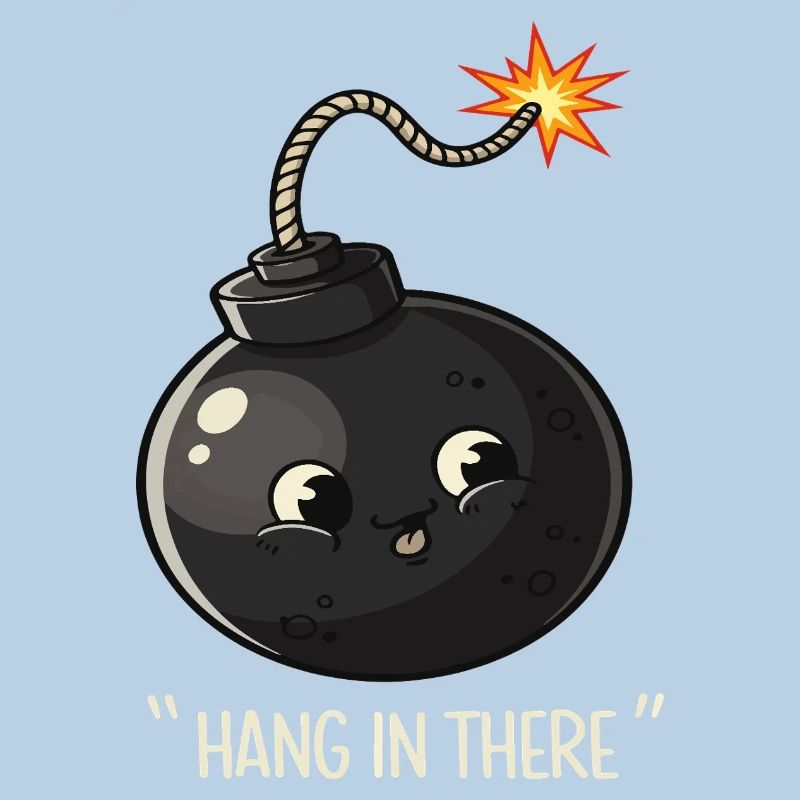 Kawaii Exploding Bomb Comic Design