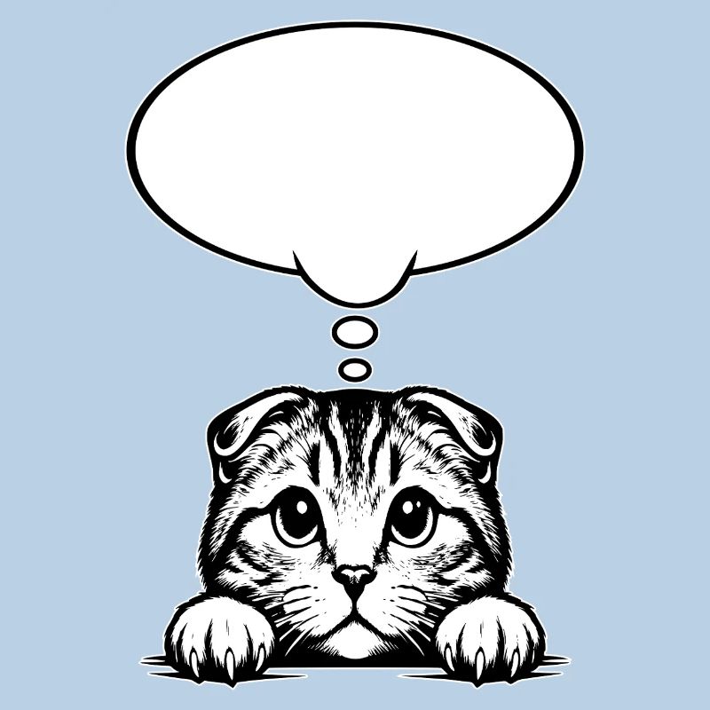 Scottish Fold-eared Cat Speech Bubble