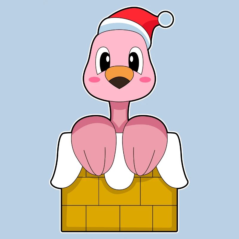 Flamingo Weihnachten Steinmauer