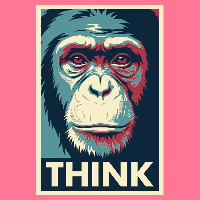 Affiche pop art Monkey Thinking