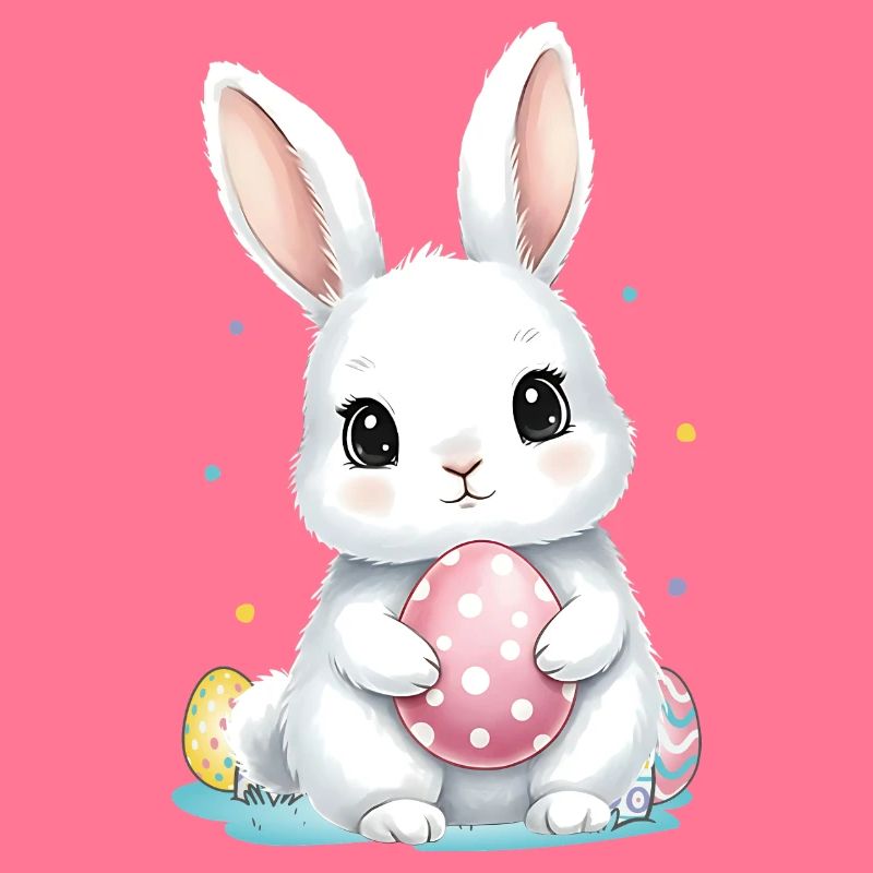 Easter Cute Easter Bunny with Easter Egg