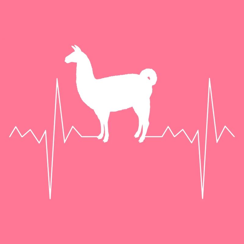 Herzfrequenz Herzschlag Puls Lama Llama Geschenk