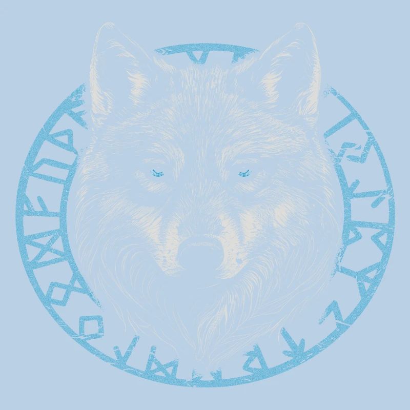 Wikinger Wolf mit Runen