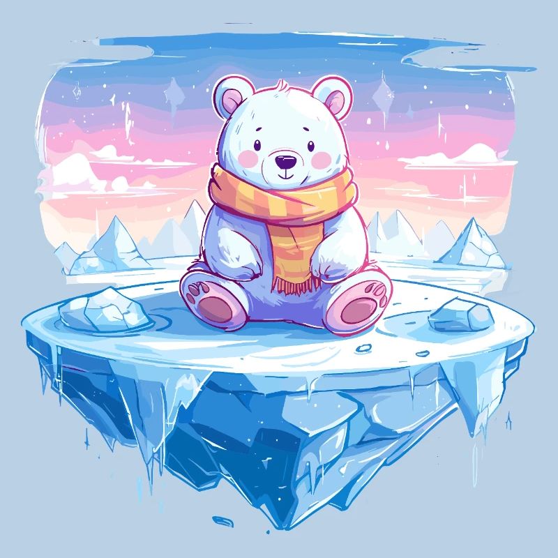 Polarlicht-Bär auf Eis