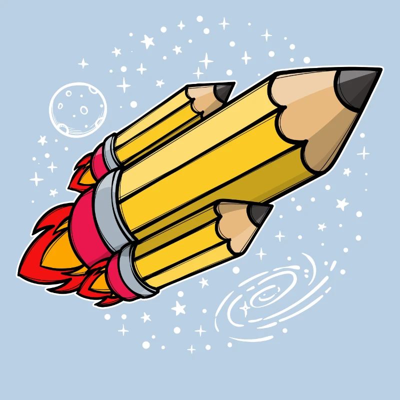 Schule Schulbeginn Bleistift Rakete Schulstart