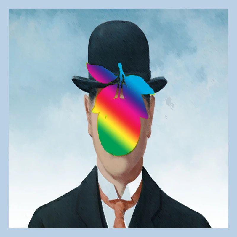Regenbogen Apfel-Mann