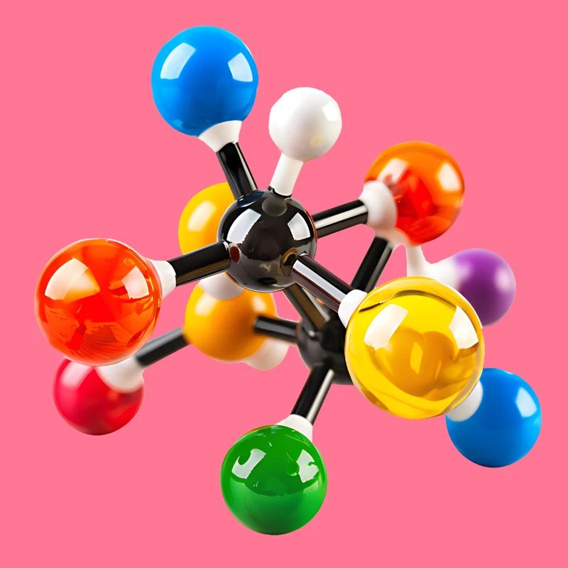 Modèle de structure moléculaire coloré